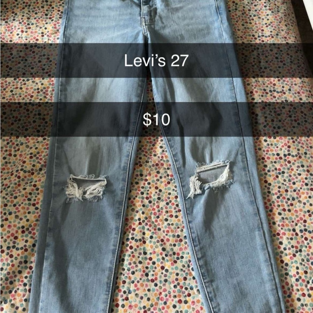 Levi's Blue Skinny Jeans with Distressed Details